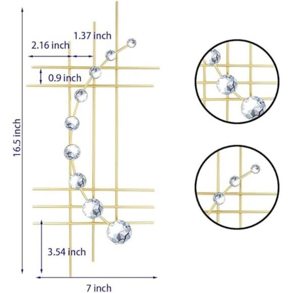 2 Set Bling Metal Wall Art Jeweled crystal Hang wall Decor Rhinestone Diamond - Picture 4 of 7